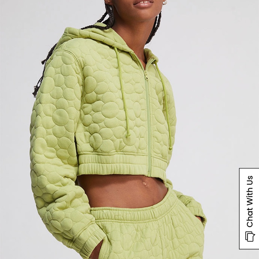 NWOT PacSun Nevada Quilted Cropped Zip Hoodie